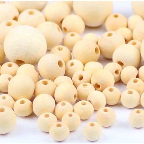 YHBZRET Natural Wooden Beads 5~30MM Eco-Friendly Round Spacer Loose beads for Jewelry making handmade bracelet DIY Accessories