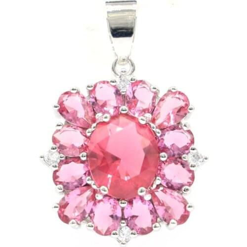 40x20mm Multi Color Aquamarine Peridot Kunzite London Blue Topaz CZ Women Daily Wear 925 Sterling Silver Pendant Wholesale