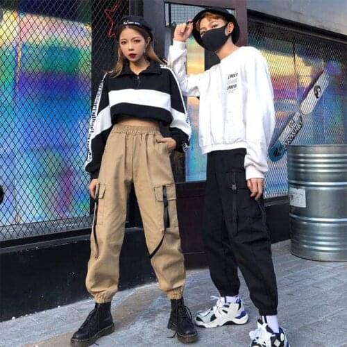 Mens Pockets Cargo Harem Pants Womens 2019 Casual Joggers Baggy Tactical Trousers Harajuku Streetwear Hip Hop Fashion Swag Mens