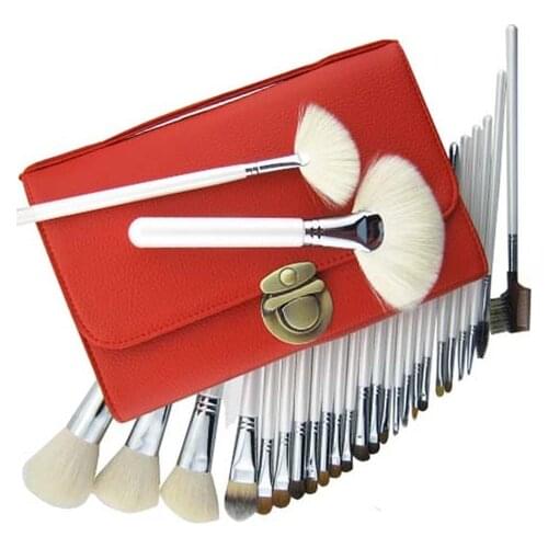 26 Pieces Comestic w/ Fashion Red Bag Professional Makeup Accessories Brushes Tools Foundation Brush Sets & Kits High Quality