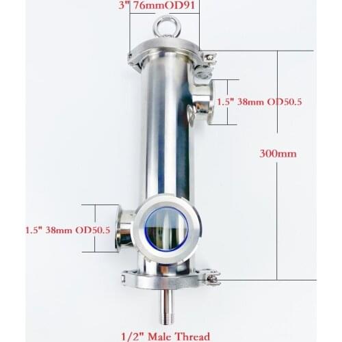 3"(76mm)OD91 Gin Basket Set For Homebrew With Filter Basket Of V-680ml ,Connector 3"*3"X1.5"*1.5",Gin Basket Distillation SS304