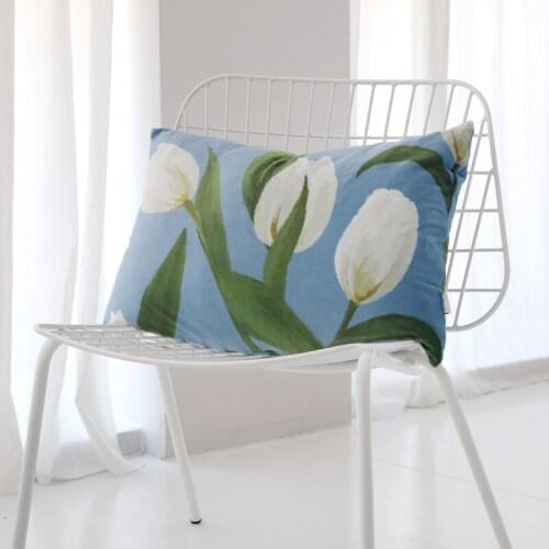 Velvet Tulip Pillow Case Soft Peach Back Pillows Cushion Cover Double Sided Fruit Flower Pillowcase Home Room Studio Decorations