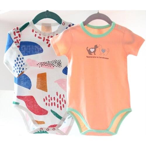 Baby clothes 2pcs pack baby bodysuit boy girls clothes children clothing pyjamas kids clothes short sleeves and long sleeves