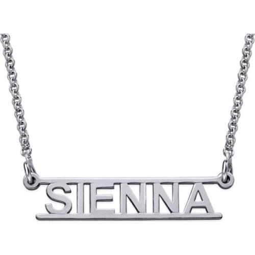 AIYANISHI 925 Sterling Silver Personalized Nameplate Letter Necklace Custom Made Name Pendant Russian Name Christmas Gifts