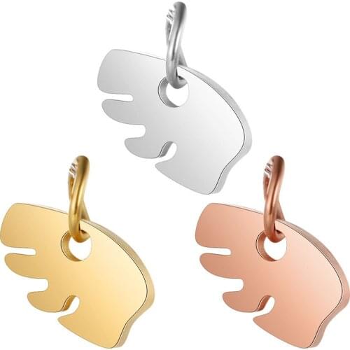 5pcs/lot 8*9mm Stainless Steel Cute Bear Animal Charms Necklace Pendants Gold Color DIY Jewelry Making Handmade Crafts