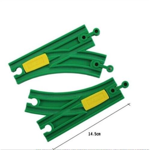 P147 2 pcs Plastic Change Track Rail Single & Double Head Compatible Track Fit Brio Wooden Train Boy / Children Toy
