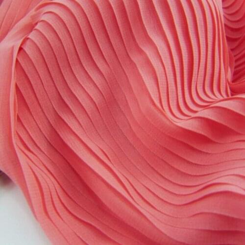 Pleated Chiffon Fabric Solid Organ Crushed Soft Breathable DIY Skirt Fabric