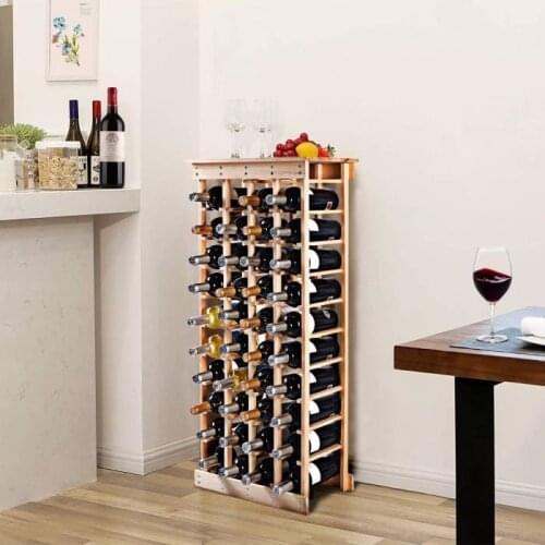 46.5*27.5*113cm 44 Bottles Wooden Wine Racks Bottle Cabinet Stand Holders Wood Shelf Organizer Storage For Retro Display HWC