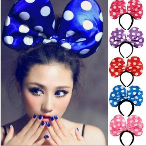 Party led flash headwear cartoon headband Children men lady COS mickey Minnie bowknot hair band birthday festive supplies gift