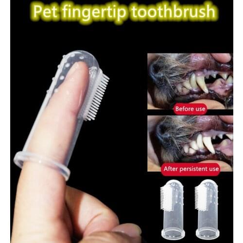 Rubber Dog Toothbrush Pet Teeth Cleaning Supplies Super Soft Pet Finger Toothbrush Clear Bad Breath Protect The Health of Pets