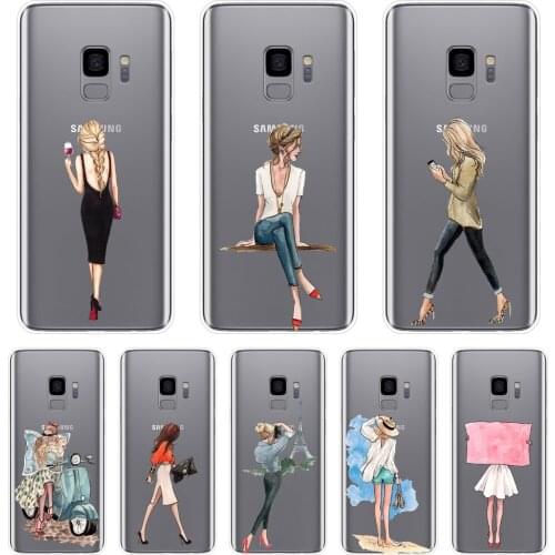 Black Girl Silicone Phone Case For Samsung Galaxy S8 S9 Plus S5 S6 S7 Edge Soft Back Cover For Samsung Galaxy Note 4 5 8 9 Case