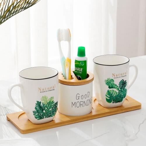 Couple style mouthwash cup Toothbrush cup High-grade ceramics Bathroom bathroom Home Hotel Supplies