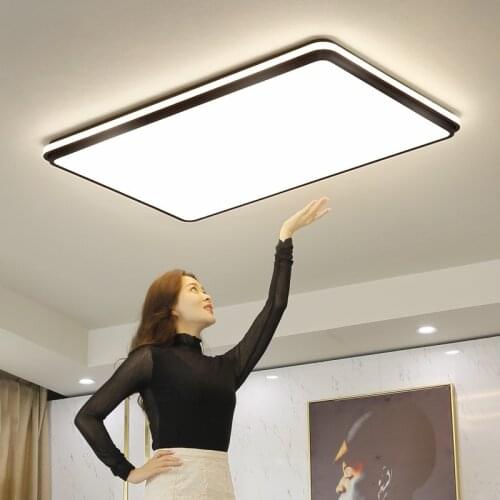 LED Ceiling Light For Living Room Bedroom Kitchen Cafe Stairs Lamp Panel Indoor Commercial Home Black White Round Square Fixture