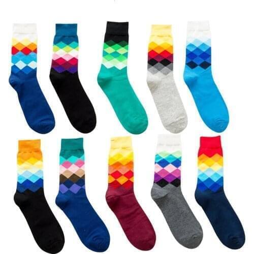 Pattern Harajuku Autumn happy socks mens funny combed cotton dress casual wedding socks colorful novelty skateboard socks women