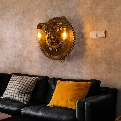 Industry wind Retro loft art wood wall lamp iron pipe light aisle corridor restaurant living room bedroom club Cinema cafe light