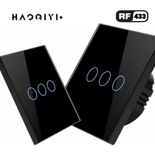 HAOQIYI AC100 -220V EU 37/5000 RF433 Light switch for controlling 3 touch buttons AC100 -220V EU