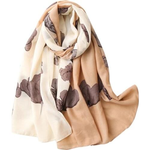 Women Fashion Floral cotton Viscose Shawl Scarf High Quality Wrap Pashmina Stole Bufanda Muslim Hijab Bandana Ladies Scarves