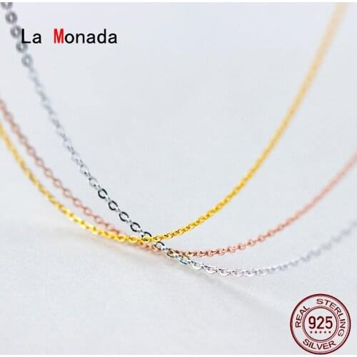 La Monada 40/45cm Silver Chain Necklace For Women Fashion Minimalist Silver 925 Jewelry On The Neck Long Womens Necklace Choker