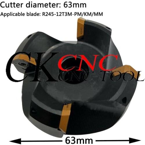 1pcs R245-063Q22-12L-4T CNC lathe face milling cutter for Carbide inserts R245-12T3M-PM 4240