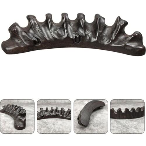 1pc Ebony Wood Brush Rack Pen Rack Pen Holder Paperweight Multifunction Stationery Supply Writing Calligraphy Tool