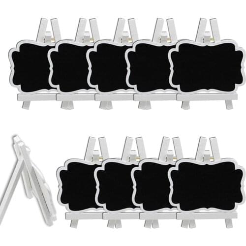 10pcs Crafts Decoration Parties Easel Easy Wipe Food Signs Mini Chalkboard Price Tags Retro Rectangle Message Board Wood Framed