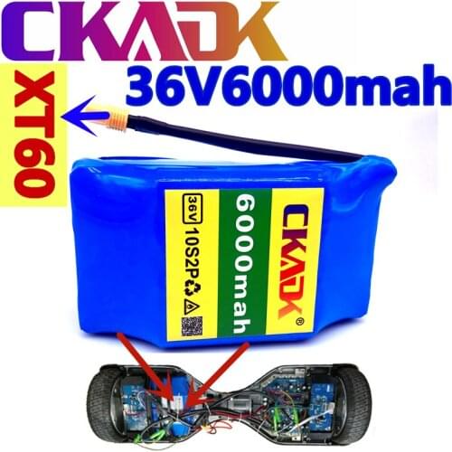 18650 battery 10s2p Scooter Battery 36V Li ion batterie rechargeable 6000mah 6.0ah simple cycle tension Hover Board batterie
