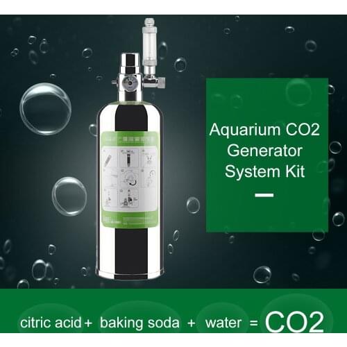 2L Double Aquarium CO2 Generator System Kit CO2 Stainless Steel Cylinder Generator System Carbon Dioxide Reactor for Aquarium