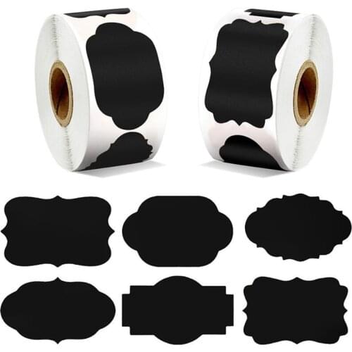 300Pcs/roll Kitchen Waterproof Bottles Jam Jar Label Stickers Labels Stickers Organizer Black Tags Blackboard Stickers