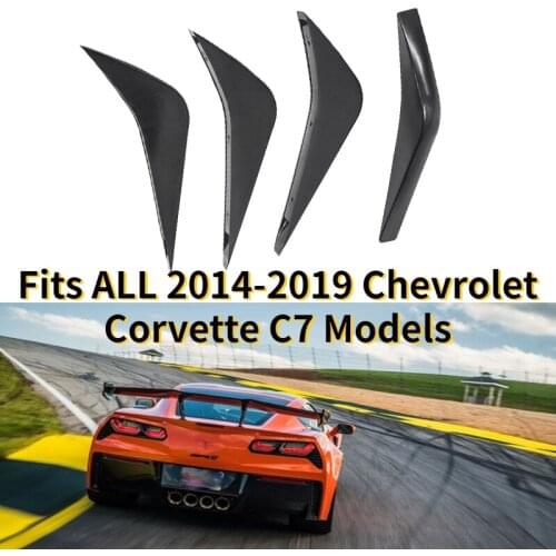 4pcs For Chevrolet Corvette C7 2014 2015 2016 2017 2018 2019 Car Rear Bumper Air Diffuser Fin Universal SpoilerCar Accessories