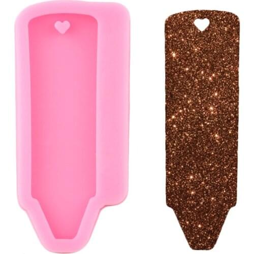 Shiny Glossy Pen Shape Silicone Mold Craft Custom Keychains Molds Pendant Polymer Clay Moulds Jewelry Making Necklace Mould