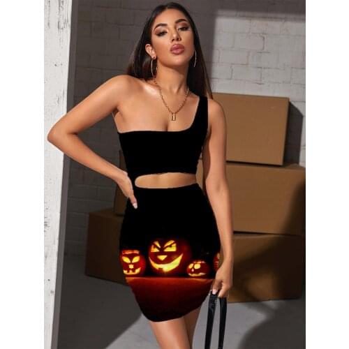 Giyu Brand Halloween Dress Women Pumpkin Bodycon Dress Party Hollow out Dresses Cosplay Pleating Womens Clothing Mini Evening
