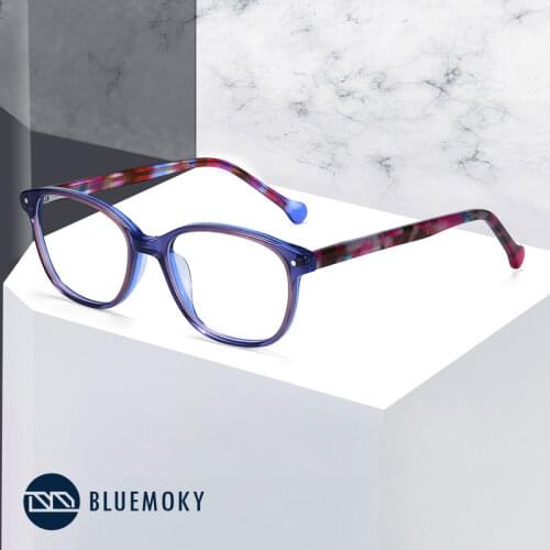 BLUEMOKY Acetate Glasses Frame Children Optical Myopia Eyeglasses Frames Glasses Boys Girls Transparent Cute Computer Eyewear