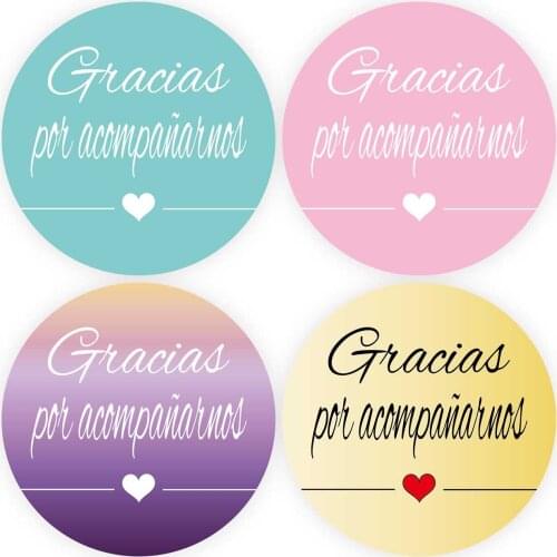 DouxArt 100 Pieces Gracias por Acompanarnos Stickers Seals, 4cm Wedding Favors Baptism Communion Decoration Labels Seals