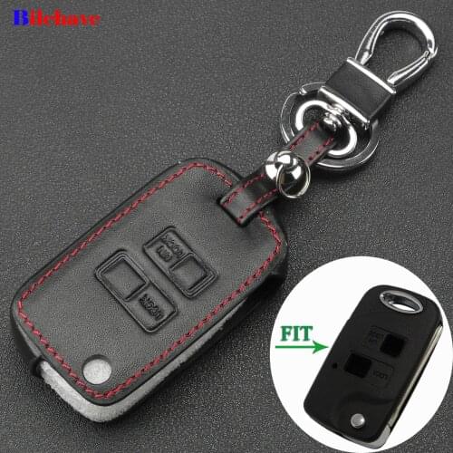 Bilchave 2 Buttons Remote Car Hand-stitched leather Case Cover For Toyota Yaris Carina Corolla Avensis Switch Car-Styling Holde