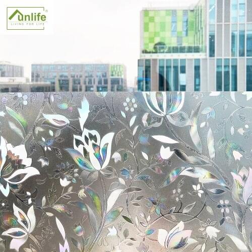 Funlife® 3D Tulip Glass Window Stickers Self-Adhesive UV Resistance Glass Membrane Film Waterproof Home Door Stickers for Glass