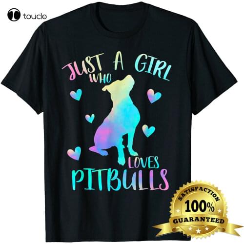 Just A Girl Who Loves Pitbulls Themed Cute Pit Bull Lover Unisex T-Shirt