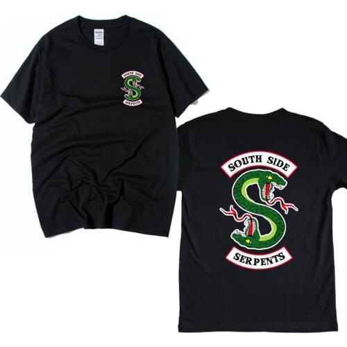 Cotton Boy Man Short Sleeve T Shirt Southside Riverdale South Side Serpents Sanke Couple Clothes Summer ZIIART