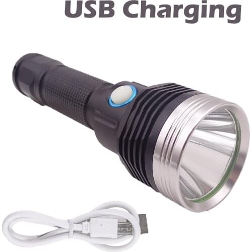 Stainless Steel Head 18650 USB Flashlight Luminus SST-20 200Meters Light Range Torch Lantern