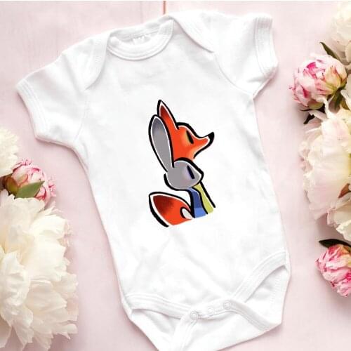 Nick the Fox Judy the Rabbit Graphic Sweet Fashion Trend Cute Newborn Bodysuits Cartoon Baby Clothes Zootopia Infant Jumpsuit