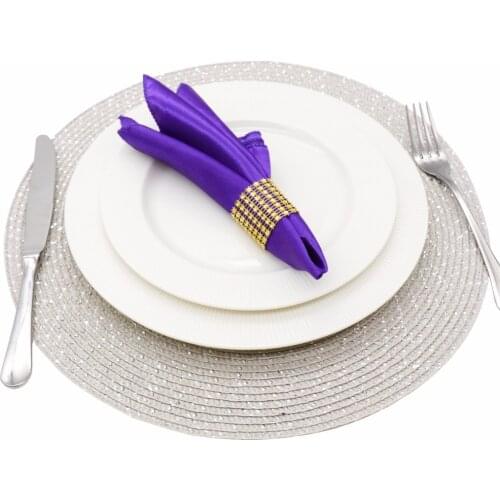 Round Weave Placemat Table Mats Simple Style Dining Napkin Pads Non-Slip Heat Resistant Coaster Cushion Kitchen Party Decoration