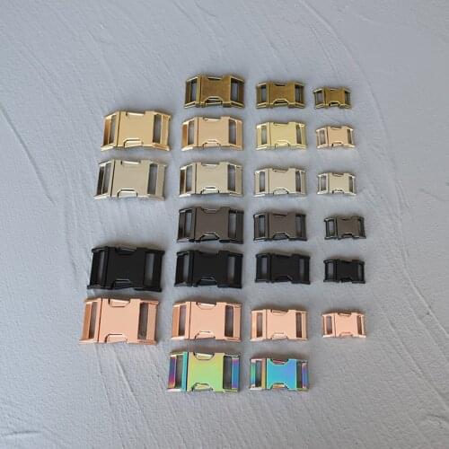 LOGO 20 Pcs 15/20/25/30mm Metal Quick Side Release Buckle Clasps Bag Strap Purse Clip Clasp Parts Leather Laser Engraving