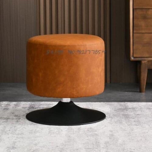 Make-up Dressing Stool Simple Coffee Table Small Stool Household Leather Pier Low Stool Living Room Rotating Sofa Stool