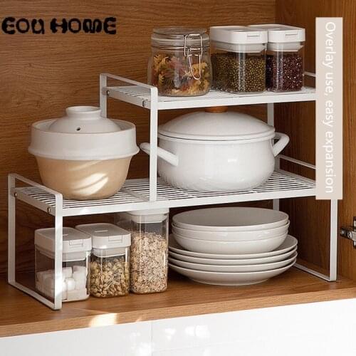 Multi-layered Kitchen Storage Racks Countertops Floors Condiments Spice Jars Shelves Rack Accessories Simple Style Dish Rack