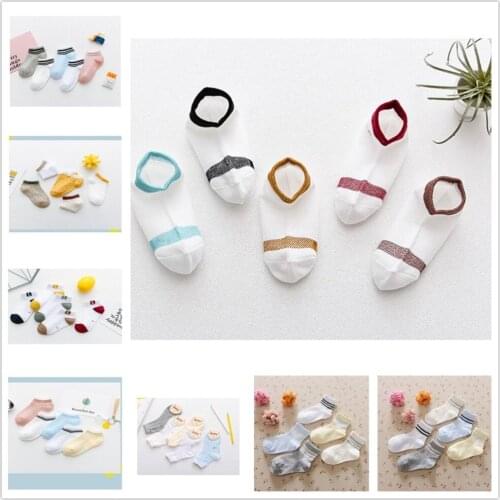 2019 Baby Boy Socks Summer Cotton Children Ankle Short Sock Mesh Breathable Girls Anklets Boat Sock Kids Hose 1-12 Year 5Pairs