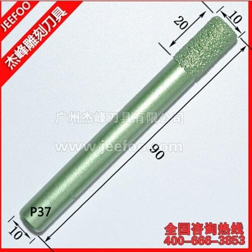 P37-10*20mm Flat End Diamond Marble Bit Stone Milling Cutter, Diamond Tools for Granite Cutting