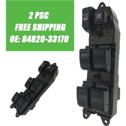 2pcs NEW Front LH Power Window Master Control Switch 84820-33170 For 03-08 Pontiac Vibe 1.8L 03-08 Toyota Matrix 1.8L