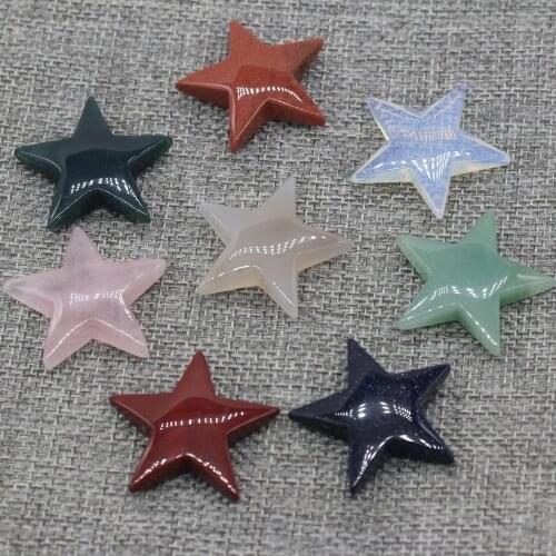 New Style Natural Stone Pendant Without Hole Five-Pointed Star Charms For Jewelry Making DIY Necklace Anklet Accessory