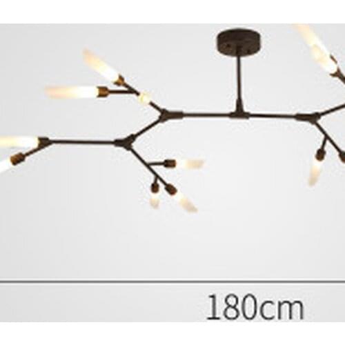 Post Modern Rotatable Branch Led Chandelier Matt Black Gold Chandelier Lighting Glass Tube Shades LED Lighting