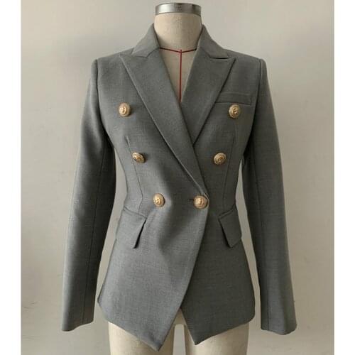 Casual High-quality Fabric Womens Jacket Suit 2021 New Autumn Double-breasted Ladies Blazer Temperament Office Suit Classic