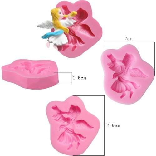 Silicone Angel Shaped Turn Sugar Chocolate Mold Baking Cake Pastry Pudding Dough Soap Mould Tools DIY Gift